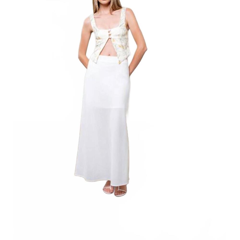 NEW MOON RIVER sadie floral print vest top in cream